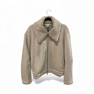 Athleta Shearling Collar Tan Jacket